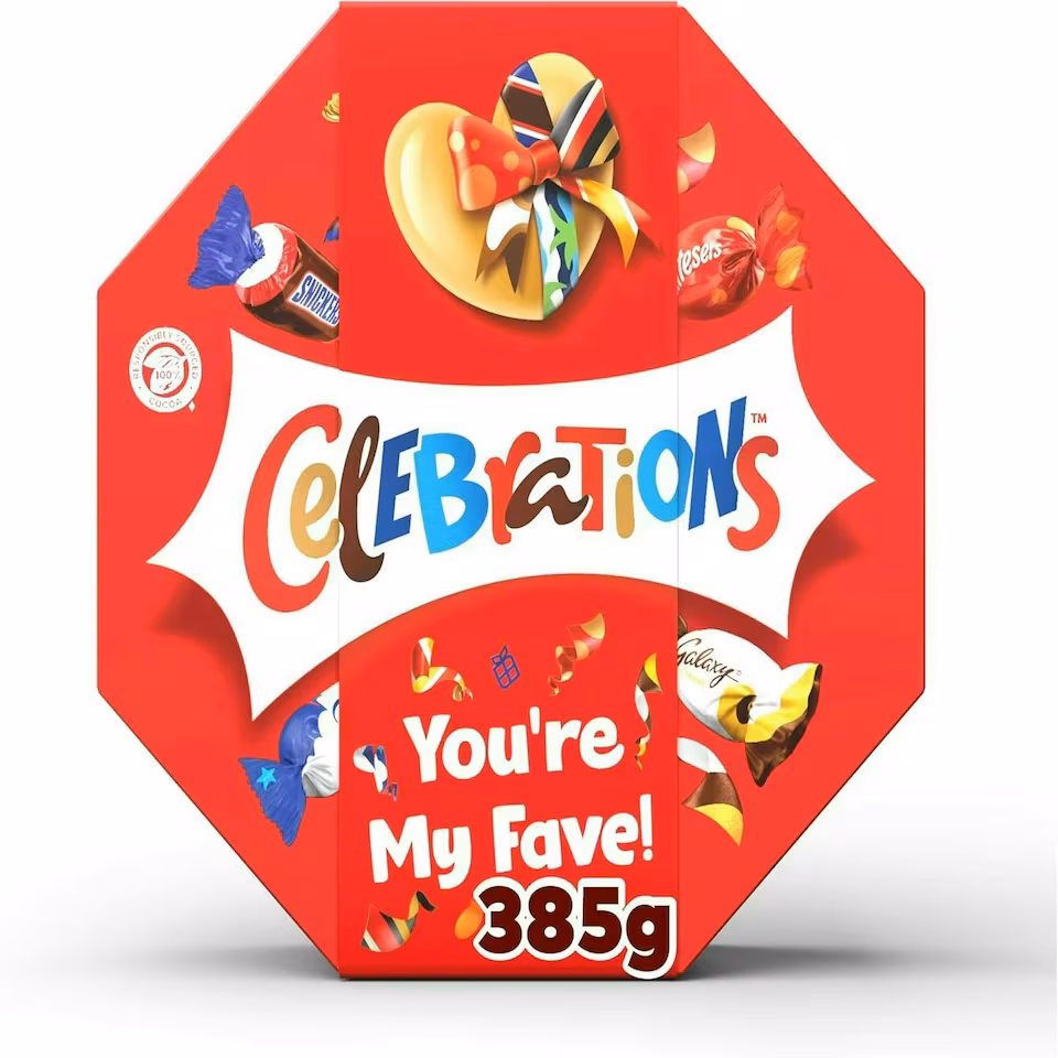 Celebrations Centrepiece 385g Chocolate Gift with 'You're My Fave' Sleeve