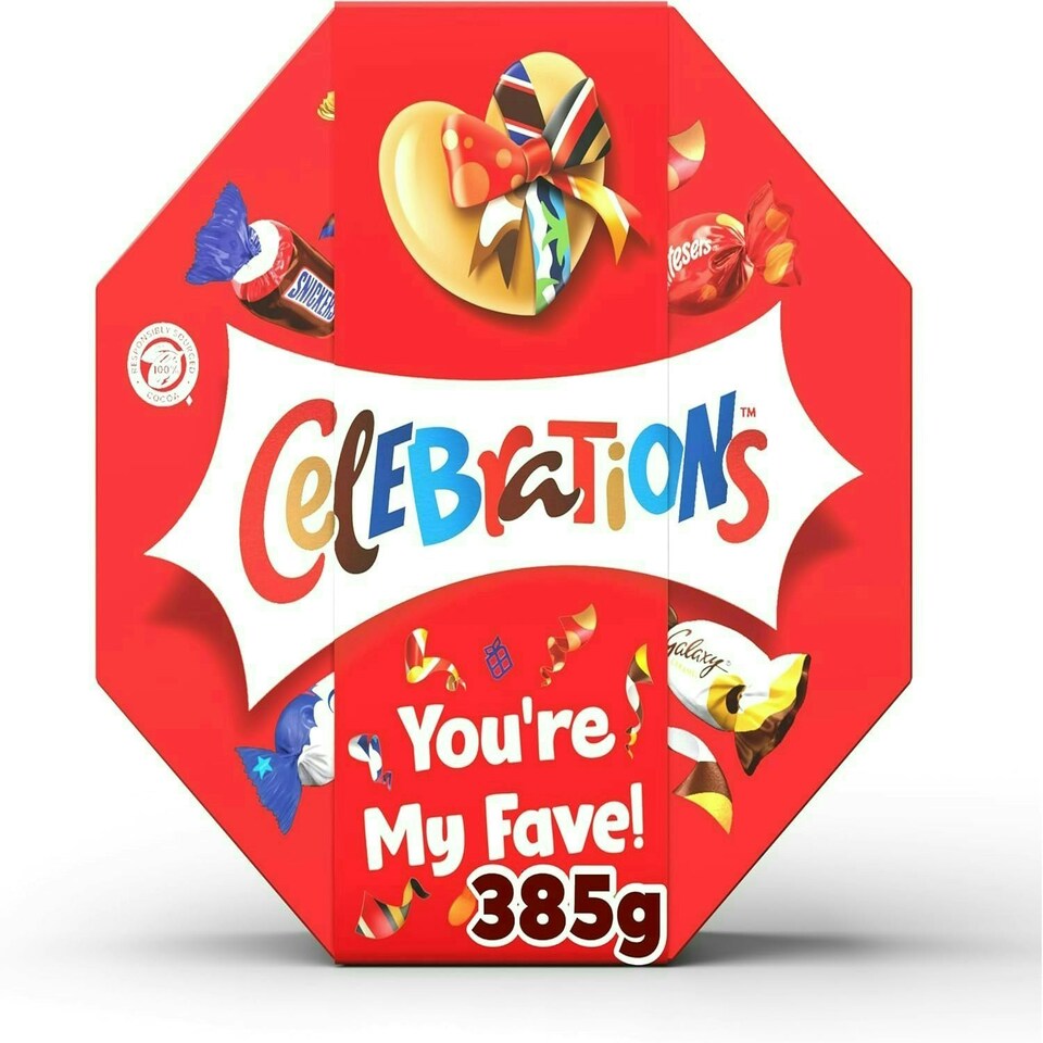 Celebrations Centrepiece 385g Chocolate Gift with 'You're My Fave' Sleeve