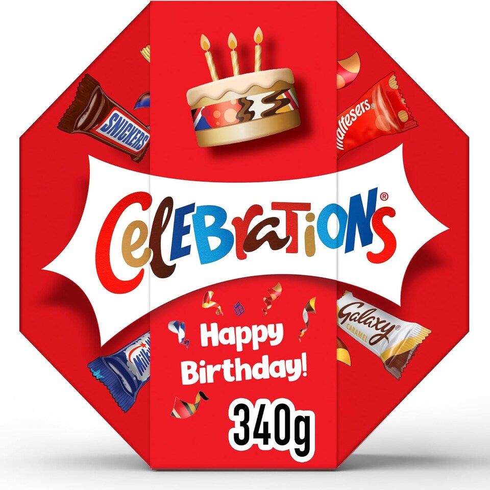 Celebrations Centrepiece 340g Chocolate Gift with 'Happy Birthday' Sleeve