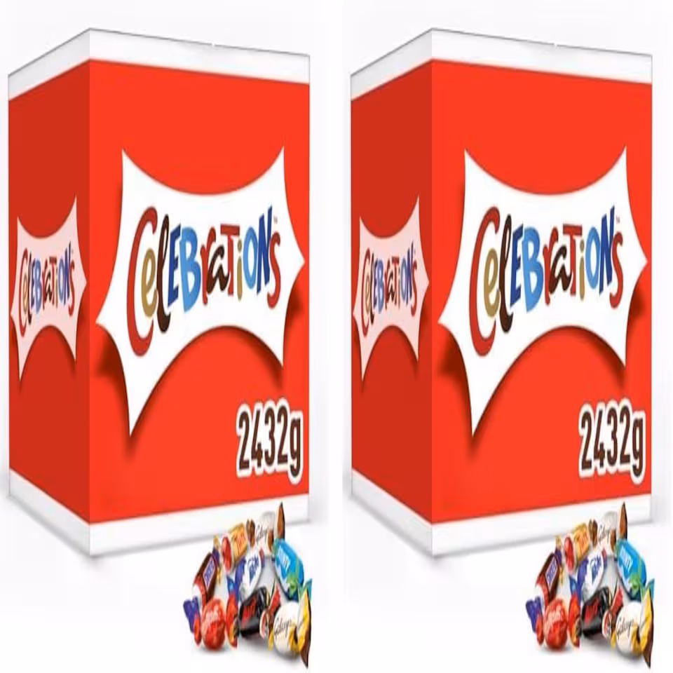Celebrations Milk Chocolates Gift Bulk Box (Maltesers, Galaxy, Snickers & More), 2.4kg (2 Pack)