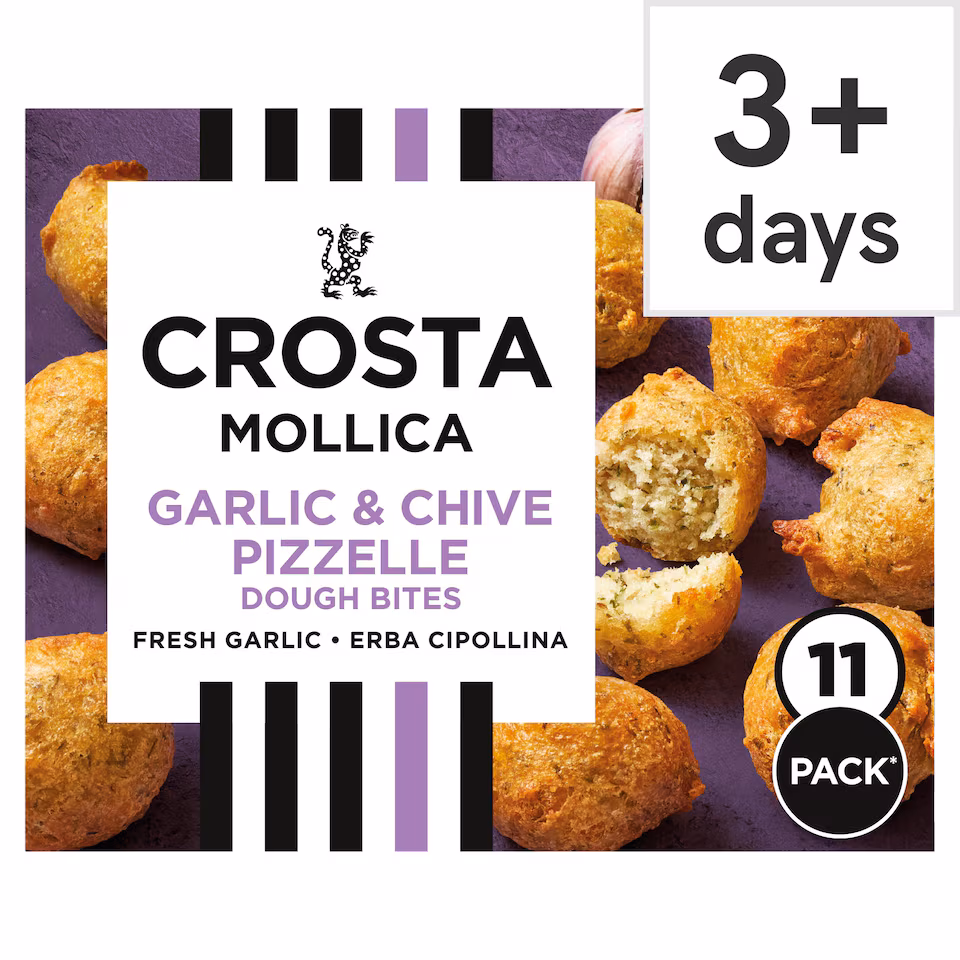 Crosta Mollica Pizzelle Dough Bites – Garlic & Chive 180g