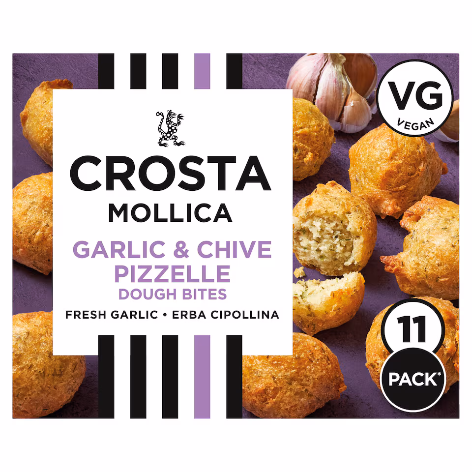 Crosta Mollica Pizzelle Dough Bites – Garlic & Chive 180g