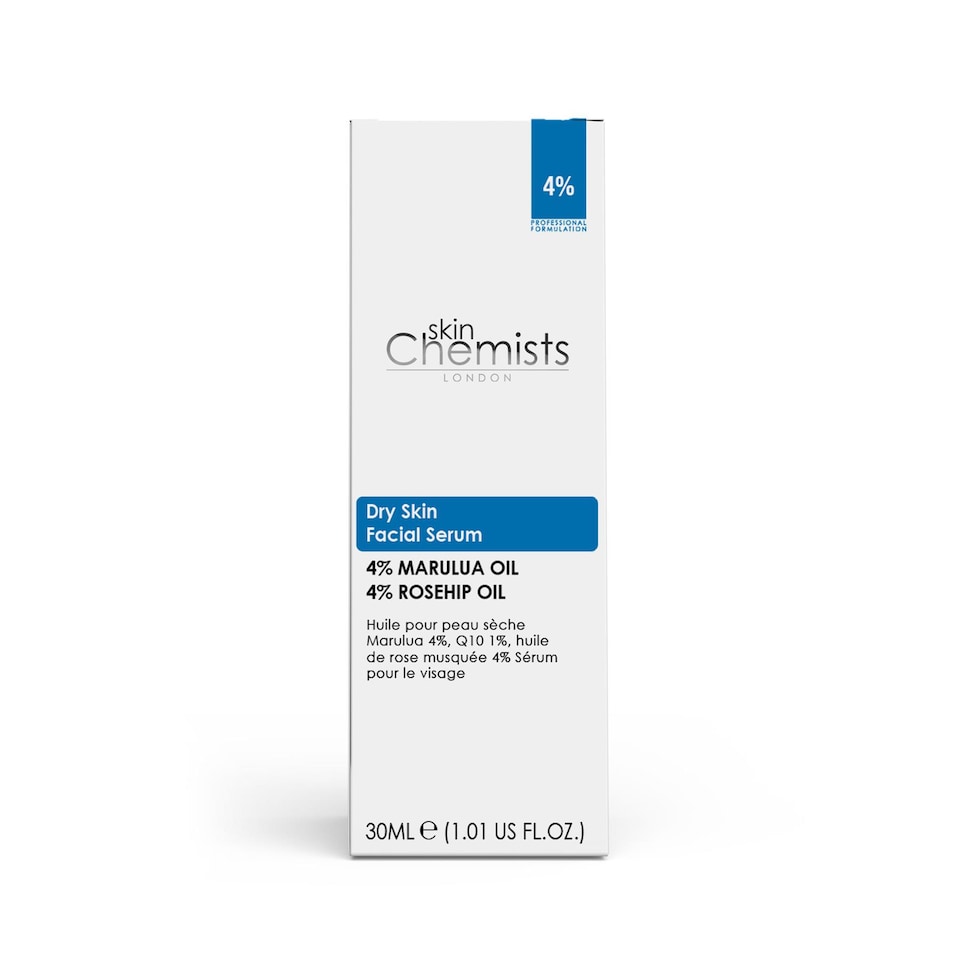 skinChemists Dry Skin Marula Oil 4%, Q10 1%, Rosehip Oil 4% Anti-Ageing Facial Serum 30ml