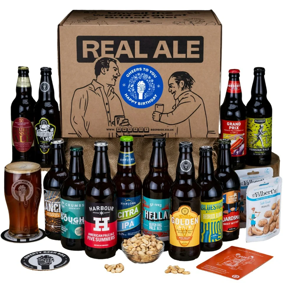 Deluxe British Real Ale Happy Birthday Beer Gift 12x500ml