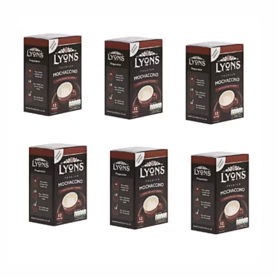 Lyons Premium Mochaccino Instant Coffee 12 Sachets | Brown | Brown | Premium Mochaccino | 6