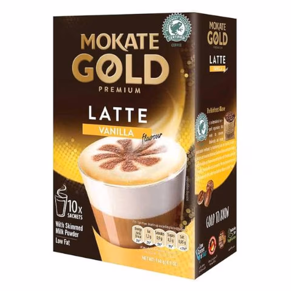 Mokate Gold Premium Vanilla Latte 10 Pack 140g | Gold | Premium Vanilla Latte | 6