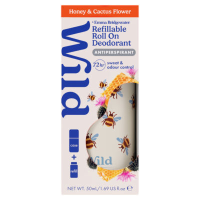 Wild Emma Bridgewater Honey & Cactus Flower Refillable Roll on Deodorant 50ml