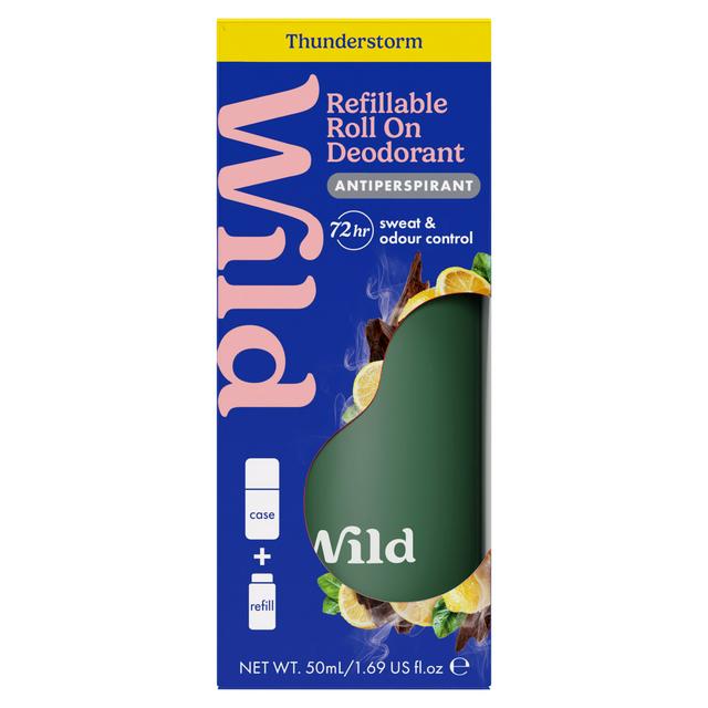 Wild 50ml Thunderstorm Antiperspirant Refillable Roll On Deodorant