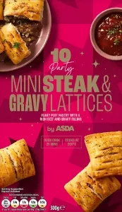 ASDA 10 Party Mini Steak & Gravy Lattices 300g