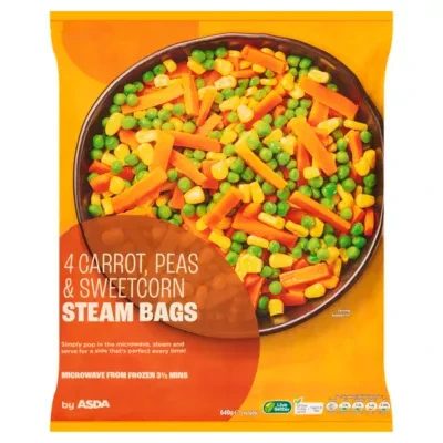 ASDA Steam Bags Carrot, Peas & Sweetcorn 4 x 160g (640g)
