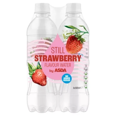 ASDA Still Strawberry Flavour Water 4 x 500ml