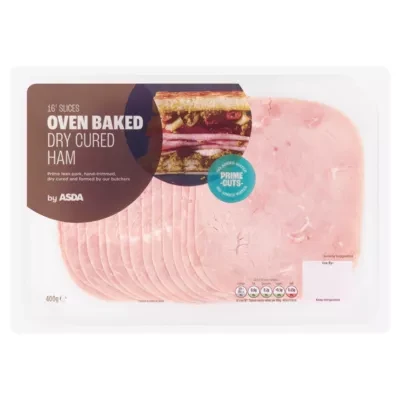 ASDA Oven Baked Dry Cured Ham 16 Slices 400g