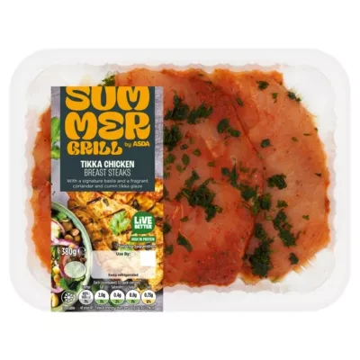 ASDA Summer Grill by  Tikka Chicken Breast Steaks 380g