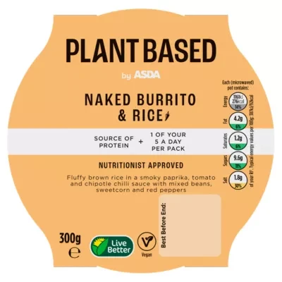 ASDA Plant Based Plant Based Naked Burrito & Rice 300g