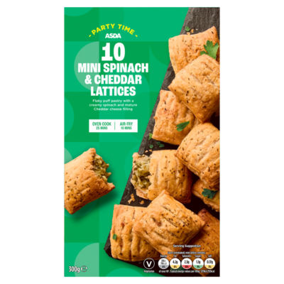 ASDA 10 Mini Spinach & Cheddar Lattices 300g
