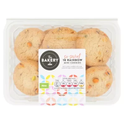 The BAKERY at ASDA The Bakery 18 Rainbow Mini Cookies 171g