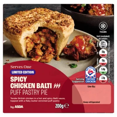 ASDA Limited Edition Spicy Chicken Balti Puff Pastry Pie 200g