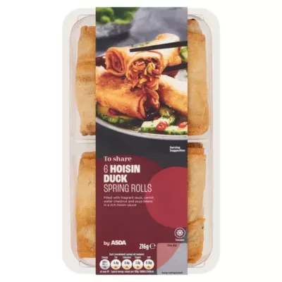 ASDA 6 Hoisin Duck Spring Rolls 216g