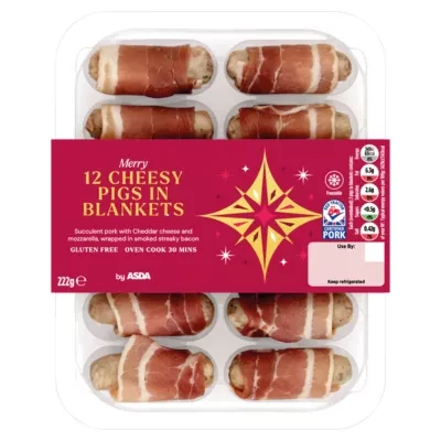 ASDA Merry 12 Cheesy Pigs in Blankets 222g