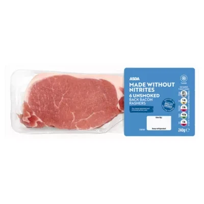 ASDA ASDA 6 Unsmoked Back Bacon Rashers 240g
