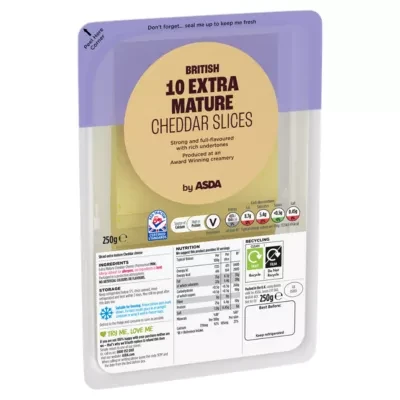 ASDA 10 British Extra Mature Cheddar Slices 250g