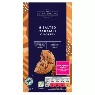 ASDA Extra Special Extra Special 8 Salted Caramel Cookies 200g