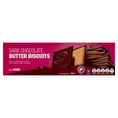 ASDA Dark Chocolate Butter Biscuits 125g