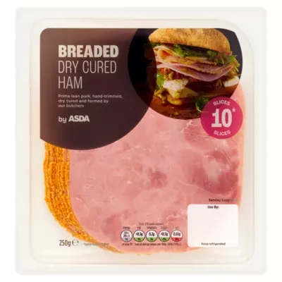 ASDA 10 Breaded Dry Cured Ham Slices 250g