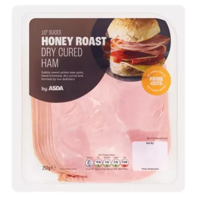 ASDA 10 Slices Honey Roast Dry Cured Ham 250g