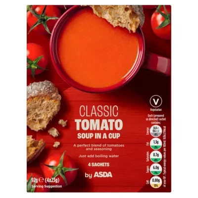 ASDA Classic Tomato Soup in a Cup 4 x 23g (92g)