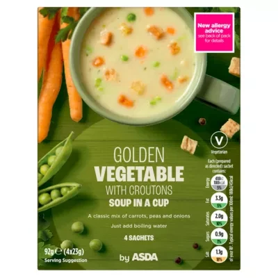 ASDA Golden Vegetable Soup in a Cup with Croutons 4 x 23g (92g)