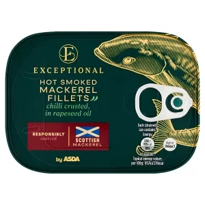 ASDA Exceptional by  Hot Smoked Mackerel Fillets Chilli Crusted, in Rapeseed Oil 110g