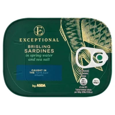 Exceptional by ASDA Exceptional  Brisling Sardines in Spring Water and Sea Salt 105g