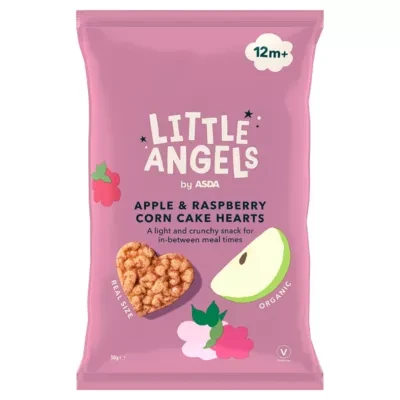 ASDA Little Angels Little Angels Apple & Raspberry Corn Cake Hearts 12m+ 30g