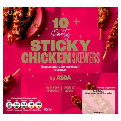 ASDA 10 Party Sticky Chicken Skewer 180g