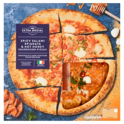 ASDA Extra Special Extra Special Spicy Salami Spianata & Hot Honey Sourdough Pizza 465g