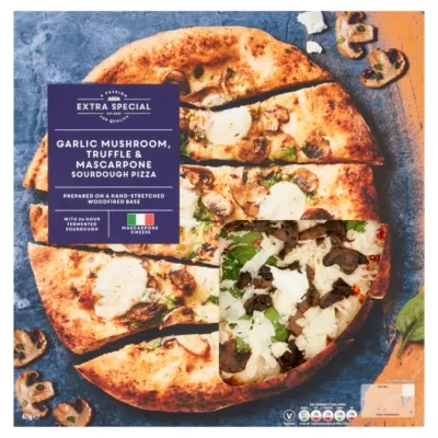 ASDA Extra Special Extra Special Garlic Mushroom Truffle & Mascarpone Sourdough Pizza 471g