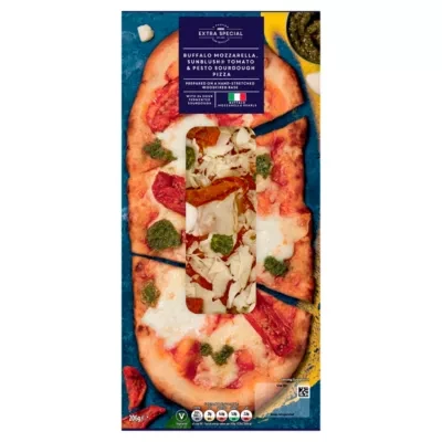 ASDA Extra Special Extra Special Buffalo Mozzarella, Sunblush Tomato & Pesto Sourdough Pizza 206g