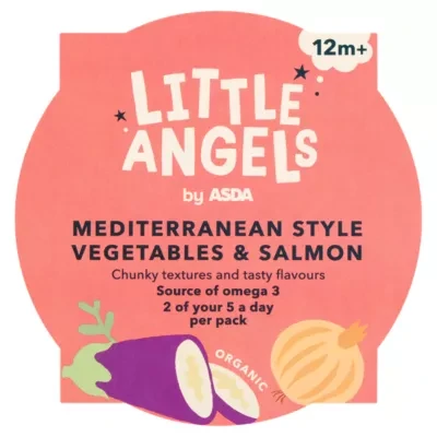 LITTLE ANGELS by ASDA Little Angels Organic Mediterranean Style Vegetables & Salmon 12m+ 200g