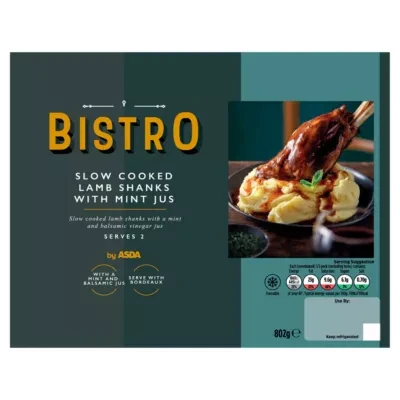 Bistro by ASDA Bistro Slow Cooked Lamb Shanks with Mint Jus 802g
