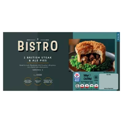 Bistro by ASDA Bistro 2 British Steak & Ale Pies 2 x 250g (500g)
