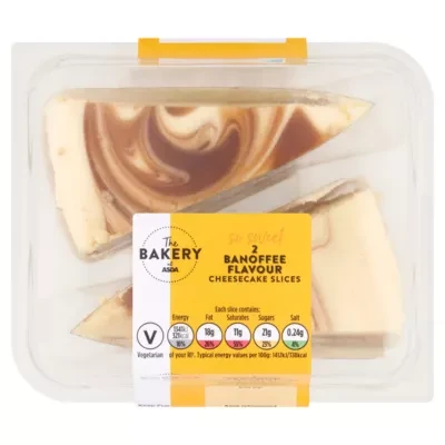 The BAKERY at ASDA The Bakery at  Banoffee Flavour Cheesecake Slices 2 x 95g (190g)