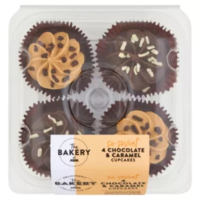 The BAKERY at ASDA The Bakery 4 Chocolate & Caramel Cupcakes