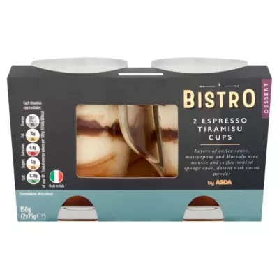 ASDA Bistro Dessert Espresso Tiramisu Cups 2 x 75g (150g)