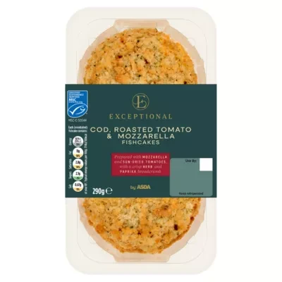 Exceptional by ASDA Exceptional by  Cod, Roasted Tomato & Mozzarella Fishcakes 290g