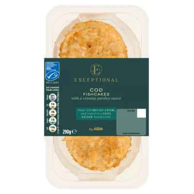 Exceptional by ASDA Exceptional by  Cod Fishcakes with a Creamy Parsley Sauce 290g