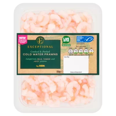 Exceptional by ASDA Exceptional by  Cooked & Peeled Cold Water Prawns 150g