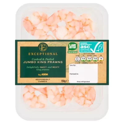 Exceptional by ASDA Exceptional by  Cooked & Peeled Jumbo King Prawns 150g