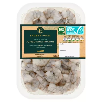 Exceptional by ASDA Exceptional by  Raw & Peeled Jumbo King Prawns 160g