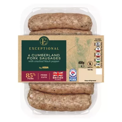 Exceptional by ASDA Exceptional 6 Cumberland Pork Sausages 400g